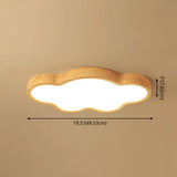 Wooden Led Flush Mount Bedroom Ceiling Light In Modern Cloud Style