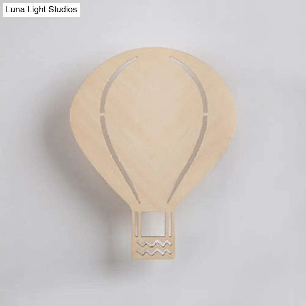 Wooden Led Wall Lamp With Cartoon Pattern - Perfect For Living Room And Kids Decor