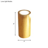 Wooden Mini Corridor Ceiling Lamp Nordic Flush Mount Lighting - Round/Square Led Beige 4’/6’/8’H