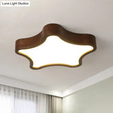 Wooden Nordic Flush Mount Spotlight For Childrens Bedroom - Star Light