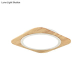 Wooden Nordic Style Child Bedroom Ceiling Lamp In Beige