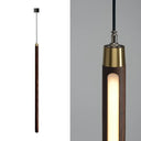 Wooden Simplicity Led Pendulum Light - Stylish Pole-Shaped Bedside Pendant Fixture Coffee