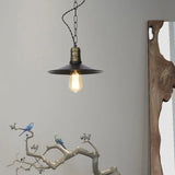 Wrought Iron Black Pendant Light - Retro 1-Light Ceiling Fixture For Living Room (7’/8.5’/10’