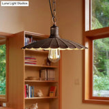 Wrought Iron Rust Suspension Light - Antique Style Pendant Ceiling For Restaurant 1 10’/12’/14’ Dia
