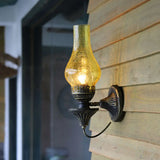Yellow/Clear Crackle Glass Sconce Wall Light Yellow