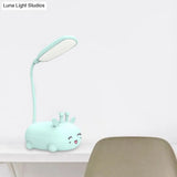 Zoey - Sika Cartoon Deer Desk Lamp Plastic Kid Room Led Night Light With Flexible Arm In
